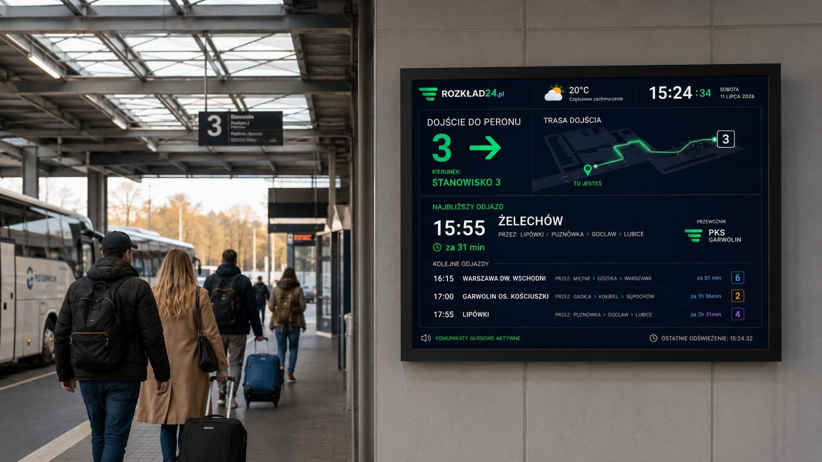 rozklad24.pl — Tablica kierunkowa